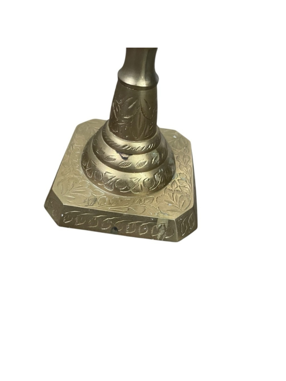VINTAGE Set of 2 Brass Etched Candlestick Holders 9” - Picture 8 of 12